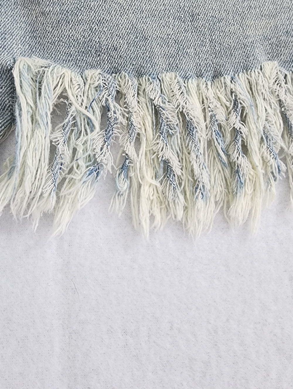 Boho Fringe Embroidered Denim Midi Skirt Western Festival Size S - Picture 12 of 12